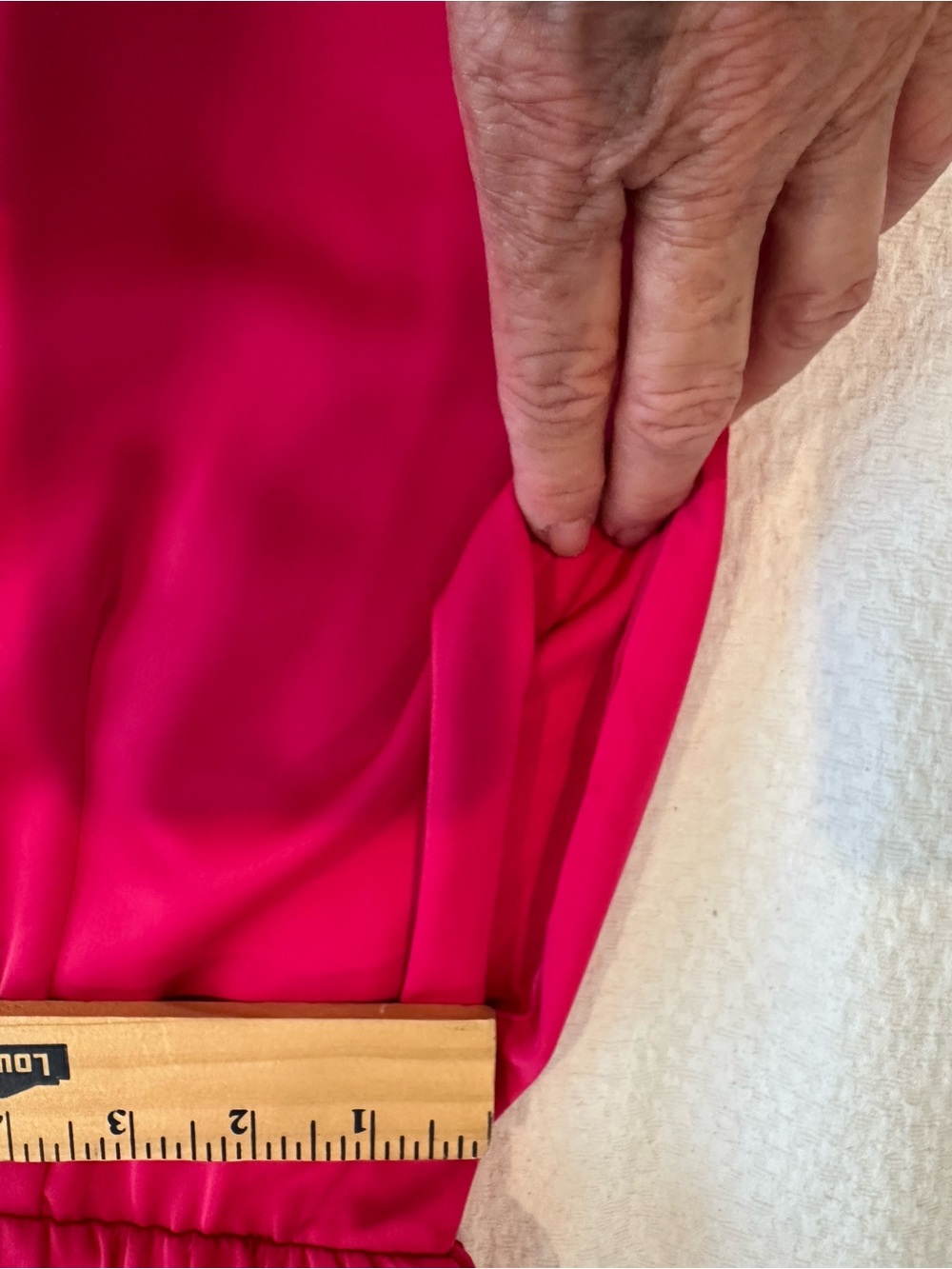 Fuchsia Satin Long-Sleeve Jumpsuit with Draped Neck - Picture 12 of 16